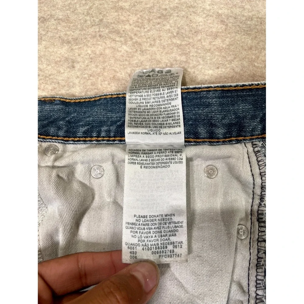 Levi's 559 Authentic Straight‎ Leg Jeans Mens 36x34 Blue Whiskering Distressed
